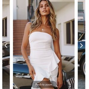 Stunning white ruffle dress! WORN ONCE